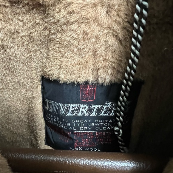 Vtg Invertere Coat Mens Sz 44 medium Olive green trench  Over Alpaca - Picture 2 of 8